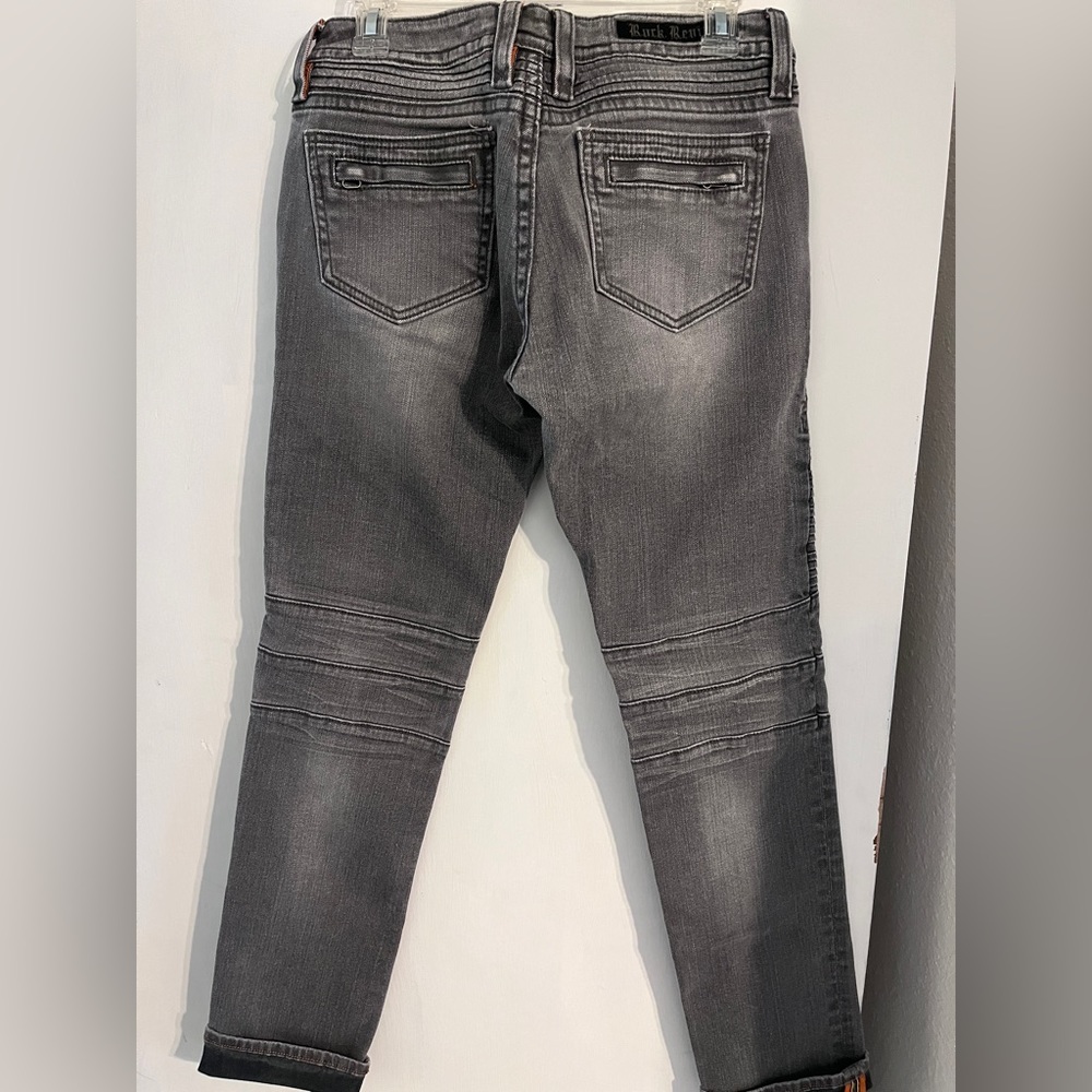 Rock Revival Grey Moto Jeans